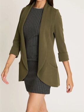 Anthropologie French Mauve Open Green Cardigan